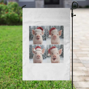 Funny Pig With Santa Hat Photobooth Garden Flag Christmas Gift TS12 Print Your Wear