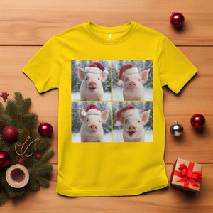 Funny Pig With Santa Hat Photobooth T Shirt Christmas Gift TS12 Daisy Print Your Wear