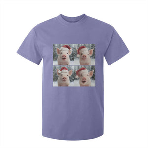 Funny Pig With Santa Hat Photobooth T Shirt For Kid Christmas Gift TS12 Violet Print Your Wear