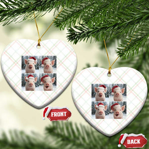Funny Pig With Santa Hat Photobooth Ceramic Ornament Christmas Gift TS12 Print Your Wear
