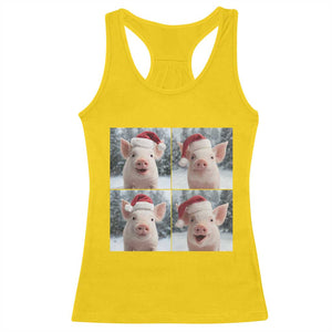 Funny Pig With Santa Hat Photobooth Racerback Tank Top Christmas Gift TS12 Daisy Print Your Wear
