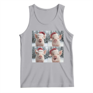 Funny Pig With Santa Hat Photobooth Tank Top Christmas Gift TS12 Athletic Heather Print Your Wear