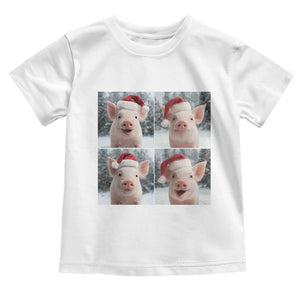 Funny Pig With Santa Hat Photobooth Toddler T Shirt Christmas Gift TS12 White Print Your Wear