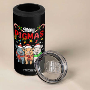Funny Merry Pigmas 4 in 1 Can Cooler Tumbler Christmas Pigs Farm Gift TS12 Print Your Wear