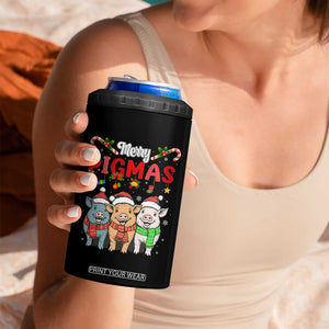 Funny Merry Pigmas 4 in 1 Can Cooler Tumbler Christmas Pigs Farm Gift TS12 Print Your Wear