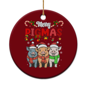 Funny Merry Pigmas Ceramic Ornament Christmas Pigs Farm Gift TS12 1pc Red Print Your Wear