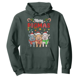 Funny Merry Pigmas Hoodie Christmas Pigs Farm Gift TS12 Dark Forest Green Print Your Wear