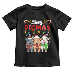 Funny Merry Pigmas Toddler T Shirt Christmas Pigs Farm Gift TS12 Black Print Your Wear