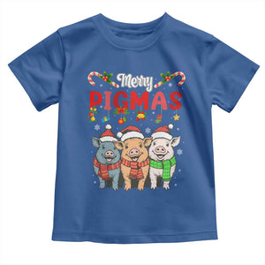 Funny Merry Pigmas Toddler T Shirt Christmas Pigs Farm Gift TS12 Royal Blue Print Your Wear