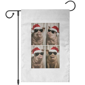 Cute Pig Christmas Selfie Garden Flag Funny Holiday Photobooth Gift TS12 White Print Your Wear