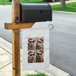 Cute Pig Christmas Selfie Garden Flag Funny Holiday Photobooth Gift TS12 Print Your Wear