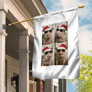 Cute Pig Christmas Selfie Garden Flag Funny Holiday Photobooth Gift TS12 Print Your Wear