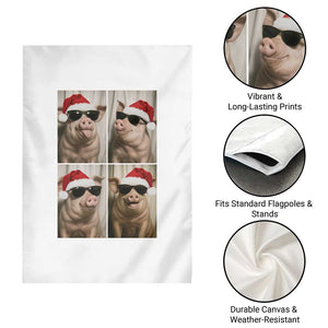 Cute Pig Christmas Selfie Garden Flag Funny Holiday Photobooth Gift TS12 Print Your Wear