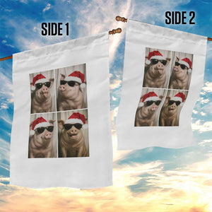 Cute Pig Christmas Selfie Garden Flag Funny Holiday Photobooth Gift TS12 Print Your Wear