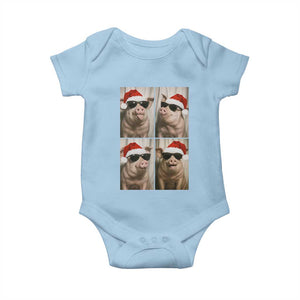 Cute Pig Christmas Selfie Baby Onesie Funny Holiday Photobooth Gift TS12 Light Blue Print Your Wear