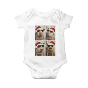 Cute Pig Christmas Selfie Baby Onesie Funny Holiday Photobooth Gift TS12 White Print Your Wear
