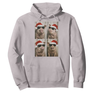 Cute Pig Christmas Selfie Hoodie Funny Holiday Photobooth Gift TS12 Ice Gray Print Your Wear