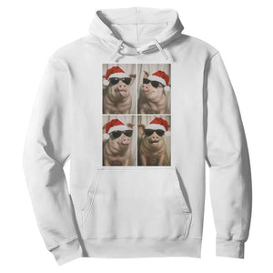 Cute Pig Christmas Selfie Hoodie Funny Holiday Photobooth Gift TS12 White Print Your Wear
