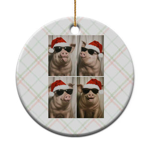 Cute Pig Christmas Selfie Ceramic Ornament Funny Holiday Photobooth Gift TS12 1pc Christmas Plaid Print Your Wear