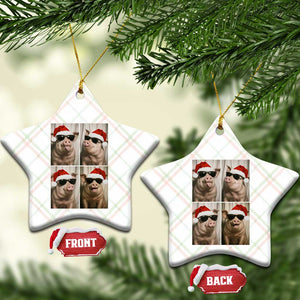 Cute Pig Christmas Selfie Ceramic Ornament Funny Holiday Photobooth Gift TS12 Print Your Wear