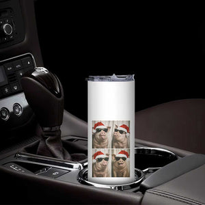 Cute Pig Christmas Selfie Skinny Tumbler Funny Holiday Photobooth Gift TS12 Print Your Wear