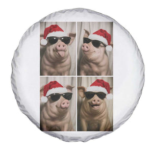 Cute Pig Christmas Selfie Spare Tire Cover Funny Holiday Photobooth Gift TS12 Print Your Wear