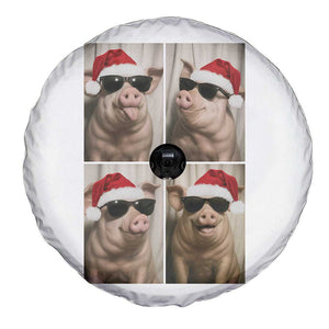 Cute Pig Christmas Selfie Spare Tire Cover Funny Holiday Photobooth Gift TS12 Print Your Wear