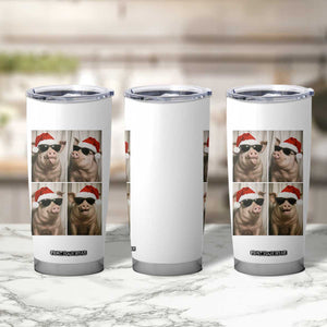 Cute Pig Christmas Selfie Tumbler Cup Funny Holiday Photobooth Gift TS12 Print Your Wear