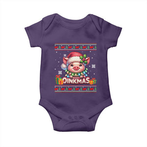 Funny Merry Oinkmas Baby Onesie Pig Lover Ugly Christmas Gift TS12 Purple Print Your Wear