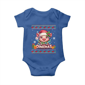 Funny Merry Oinkmas Baby Onesie Pig Lover Ugly Christmas Gift TS12 Royal Blue Print Your Wear