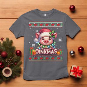 Funny Merry Oinkmas T Shirt Pig Lover Ugly Christmas Gift TS12 Charcoal Print Your Wear