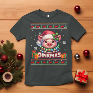Funny Merry Oinkmas T Shirt Pig Lover Ugly Christmas Gift TS12 Dark Heather Print Your Wear