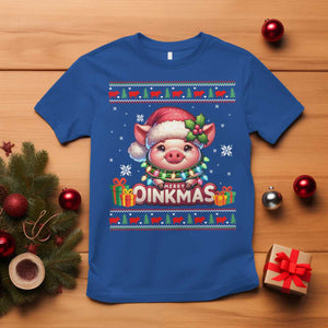 Funny Merry Oinkmas T Shirt Pig Lover Ugly Christmas Gift TS12 Royal Blue Print Your Wear