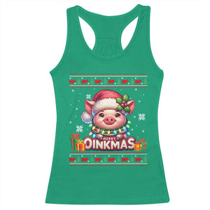 Funny Merry Oinkmas Racerback Tank Top Pig Lover Ugly Christmas Gift TS12 Irish Green Print Your Wear