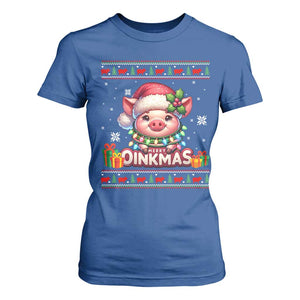 Funny Merry Oinkmas T Shirt For Women Pig Lover Ugly Christmas Gift TS12 Royal Blue Print Your Wear