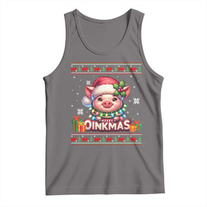 Funny Merry Oinkmas Tank Top Pig Lover Ugly Christmas Gift TS12 Deep Heather Print Your Wear