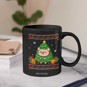 Funny Pig Christmas Tree Ugly Sweater Coffee Mug Farm Animal Gift TS12 Print Your Wear