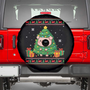 Funny Pig Christmas Tree Ugly Sweater Spare Tire Cover Farm Animal Gift TS12 Black Print Your Wear