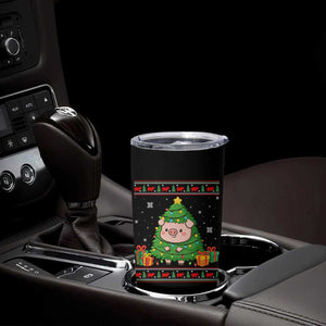 Funny Pig Christmas Tree Ugly Sweater Tumbler Cup Farm Animal Gift TS12 Print Your Wear