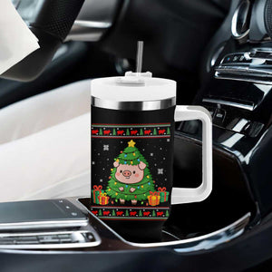 Funny Pig Christmas Tree Ugly Sweater Tumbler With Handle Farm Animal Gift TS12 Print Your Wear