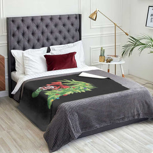 Funny Christmas Pig In Green Hand Naughty Throw Blanket Pet Lover Gift TS12 Print Your Wear