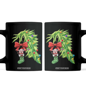 Funny Christmas Pig In Green Hand Naughty Coffee Mug Pet Lover Gift TS12 Black Print Your Wear