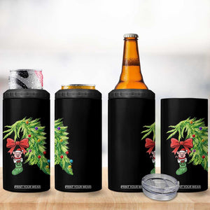 Funny Christmas Pig In Green Hand Naughty 4 in 1 Can Cooler Tumbler Pet Lover Gift TS12 Print Your Wear