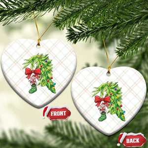 Funny Christmas Pig In Green Hand Naughty Ceramic Ornament Pet Lover Gift TS12 Print Your Wear