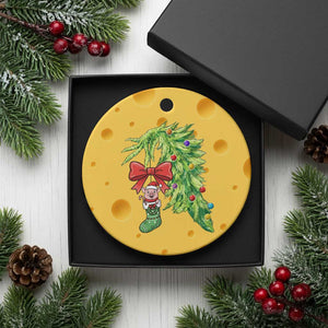 Funny Christmas Pig In Green Hand Naughty Ceramic Ornament Pet Lover Gift TS12 1pc Yellow Cheese Print Your Wear