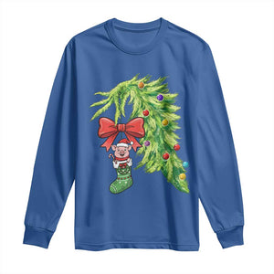 Funny Christmas Pig In Green Hand Naughty Long Sleeve Shirt Pet Lover Gift TS12 Royal Blue Print Your Wear