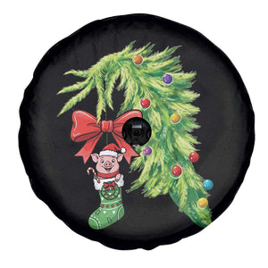 Funny Christmas Pig In Green Hand Naughty Spare Tire Cover Pet Lover Gift TS12 Print Your Wear