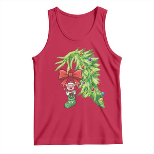 Funny Christmas Pig In Green Hand Naughty Tank Top Pet Lover Gift TS12 Red Print Your Wear