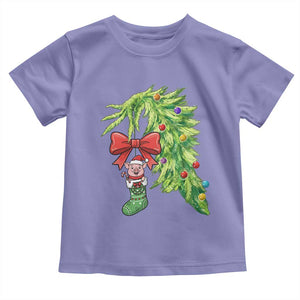 Funny Christmas Pig In Green Hand Naughty Toddler T Shirt Pet Lover Gift TS12 Violet Print Your Wear