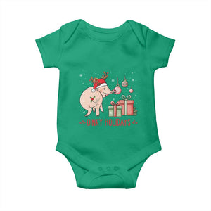 Oinky Holidays Baby Onesie Funny Christmas Pig Lover Gift TS12 Irish Green Print Your Wear